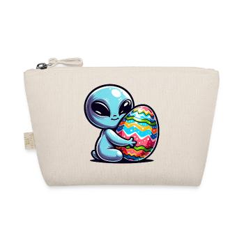 Ostern Alien Umarmung & Ei Liebe - Bio-Täschchen - Natur - Vorne