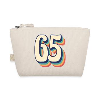 Vintage Retro T-Shirt Number 65 Sixty Five - Organic Pouch - nature - Front