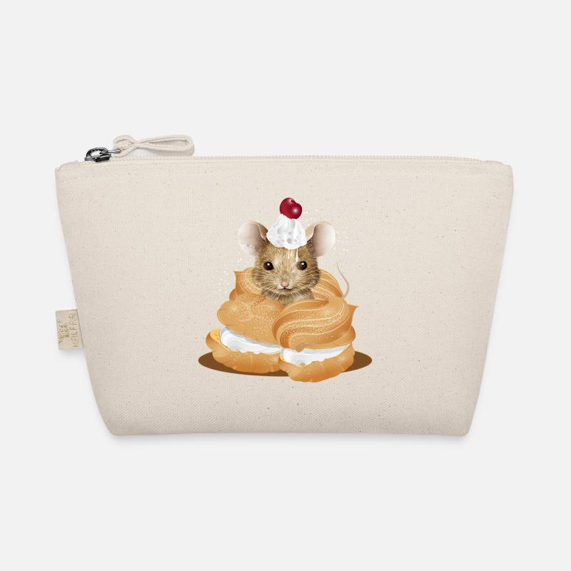 Maus mit Sahnehäubchen inmitten von Windbeuteln Bio-Täschchen