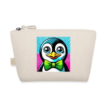 Penguin with bow tie Pop Art - Organic Pouch - nature - Front