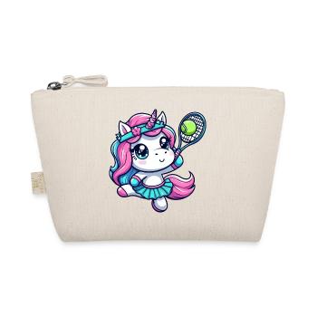 Niedliches Einhorn als Tennisspielerin - Lustiges - Bio-Täschchen - Natur - Vorne