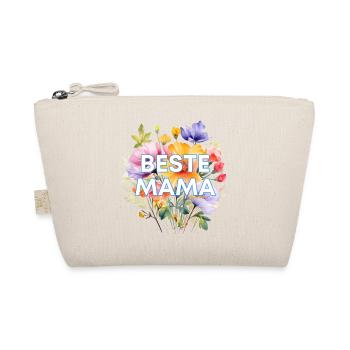 Beste Mama! Blumen Kranz, personalisierbar - Bio-Täschchen - Natur - Vorne