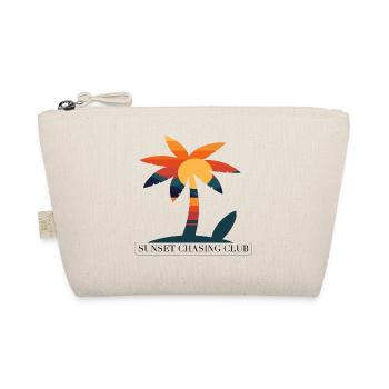 Tropisches T-Shirt: Palme und Sonnenuntergang - Bio-Täschchen - Natur - Vorne