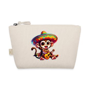 Cinco de Mayo mignon singe guitariste dessin animé Design - Trousse biologique - nature - Devant