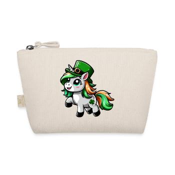 St. Patrick's Unicorn Cartoon - Organic Pouch - nature - Front