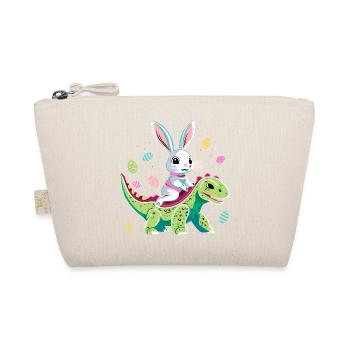 Easter Bunny Rides Dinosaur - Organic Pouch - nature - Front