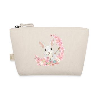 Lapin de Pâques blanc avec des fleurs et un pinceau pour Pâques - Trousse biologique - nature - Devant