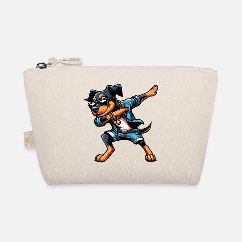 Cool Doberman Dabbing Dog Cartoon Style Organic Pouch