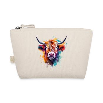 Colorful Splash Art Highland Cow - Organic Pouch - nature - Front
