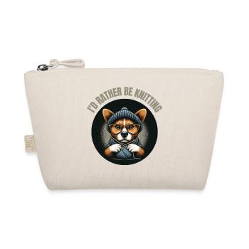 I'd rather be knitting - Organic Pouch - nature - Front