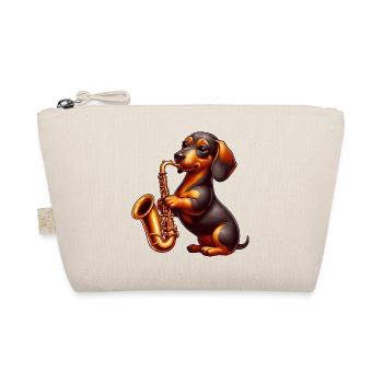 Dackel Saxofonist Jazz Hund Musik - Bio-Täschchen - Natur - Vorne