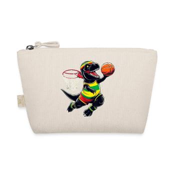 T-rex Dunking A Basketball Juneteenth Dinosaur - Organic Pouch - nature - Front