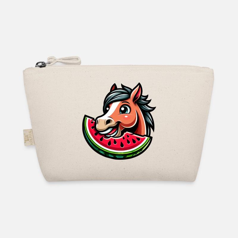 Süßes Pferd mit Melone Sommer Früchte Bio-Täschchen