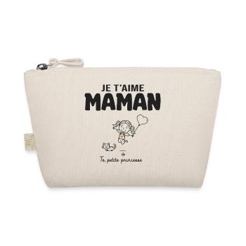 je t aime maman cadeau maman fille fête des mères - Trousse biologique - nature - Devant