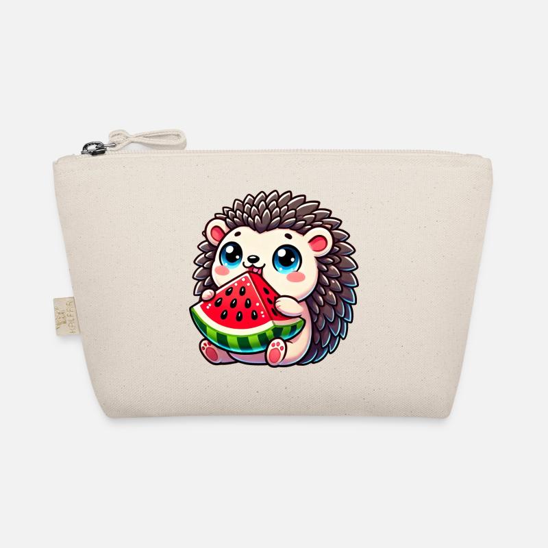 Igel mit Wassermelone Sommerfrucht Design Bio-Täschchen