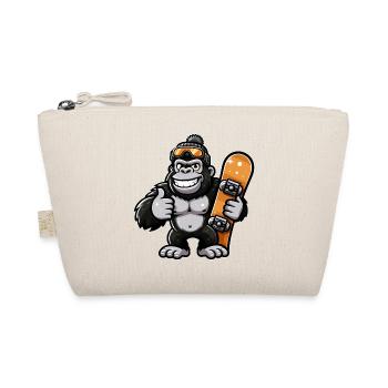 Gorilla Snowboard Snowboarder Wintersport - Bio-Täschchen - Natur - Vorne