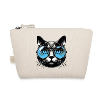 Katze mit Brille - Bio-Täschchen - Natur - Vorne
