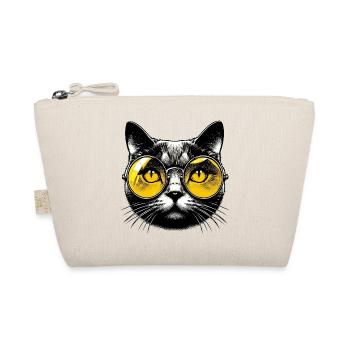 Kater mit Brille - Bio-Täschchen - Natur - Vorne