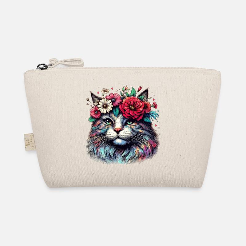 Chat avec des fleurs Trousse biologique