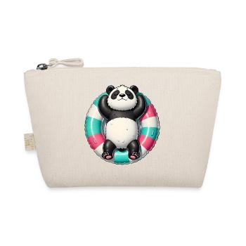A relaxed panda on a swimming ring - Organic Pouch - nature - Front