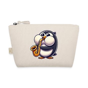 Pingouin Saxophone Musique classique Joues épaisses - Trousse biologique - nature - Devant