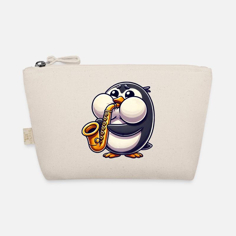 Penguin Saxophone Classical Music Thick Cheeks Organic Pouch