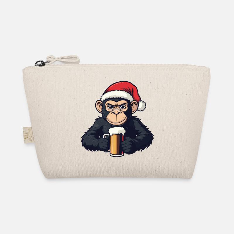 Affe Weihnachten Bier Bio-Täschchen