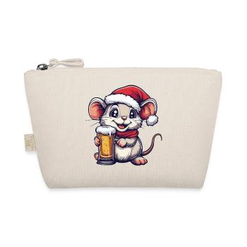 Maus Weihnachten Bier - Bio-Täschchen - Natur - Vorne