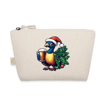 Pfau Vogel Weihnachten Bier - Bio-Täschchen - Natur - Vorne