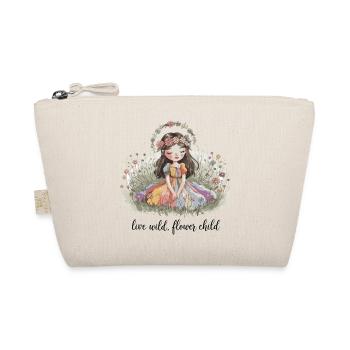 Live Wild, Flower Child - Organic Pouch - nature - Front