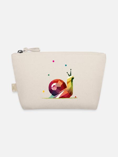 colorful snail in geometric design - Organic Pouch - nature - Front
