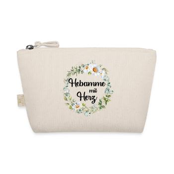Hebamme mit Herz - personalisierbares Design - Bio-Täschchen - Natur - Vorne