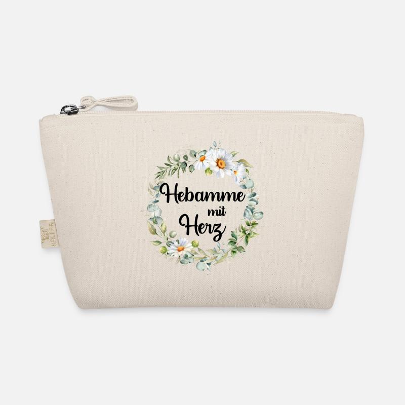 Hebamme mit Herz - personalisierbares Design Bio-Täschchen