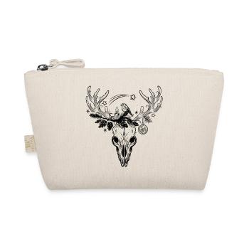 Deer skull with bird for Christmas - Organic Pouch - nature - Front