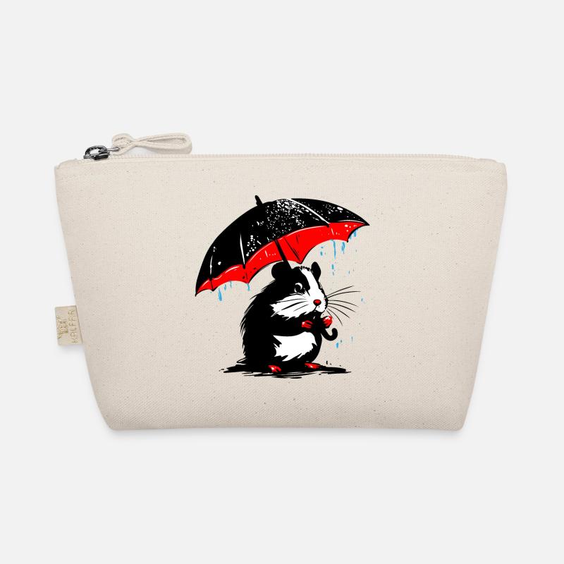 Hamster mit Regenschirm – Schmuddelwetter Bio-Täschchen