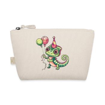 Chameleon Birthday Comic Cute - Organic Pouch - nature - Front