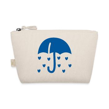 Blue Heart Umbrella – Rain of Love and Happiness - Organic Pouch - nature - Front