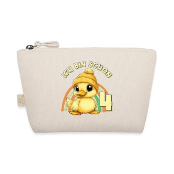 4th Birthday Duck Rainbow Cute Cute - Organic Pouch - nature - Front