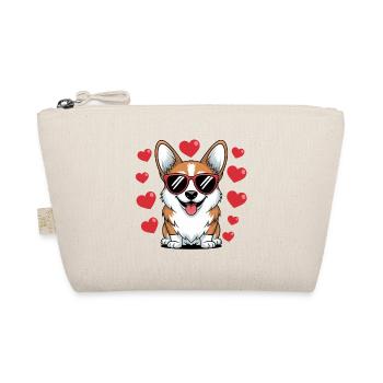Corgi cool avec cœur - Loving Dog Design - Trousse biologique - nature - Devant