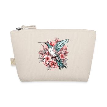 Hummingbird Flowers Bird Animal Art Watercolor Colorful - Organic Pouch - nature - Front