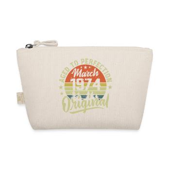 Retro März 1974 Geschenk März 1974 Geboren März 1974 - Bio-Täschchen - Natur - Vorne