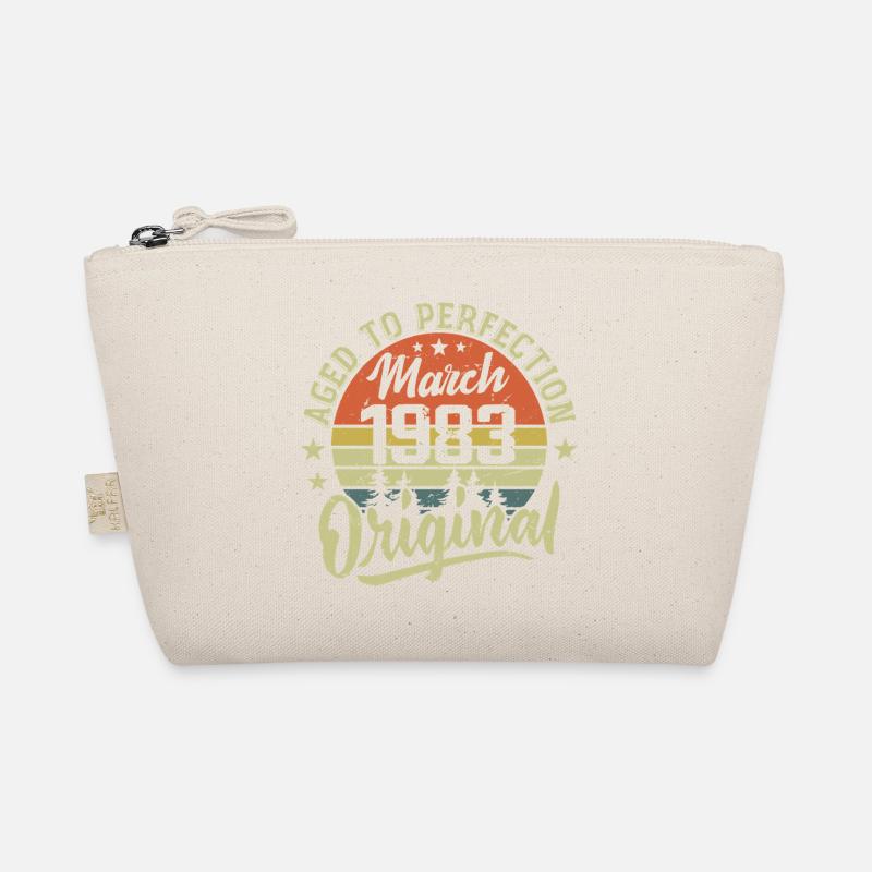 Retro March 1983 Gift March 1983 Born March 1983 Organic Pouch