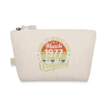 Retro March 1977 Gift March 1977 Born March 1977 - Organic Pouch - nature - Front