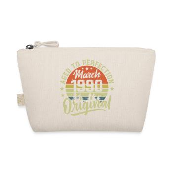 März 1990 Geschenk Geboren im März 1990 Retro März 1990 - Bio-Täschchen - Natur - Vorne