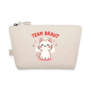 Team Braut JGA Outfit Katze Hochzeit Crew - Bio-Täschchen - Natur - Vorne