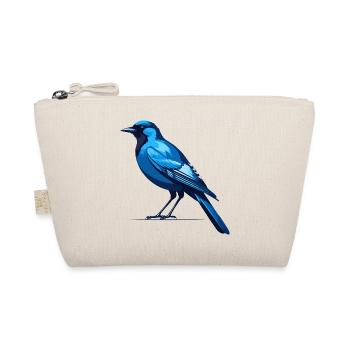 Blue Raven - Bird Sticker - Organic Pouch - nature - Front