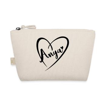 Anya surname first name in heart frame - Organic Pouch - nature - Front