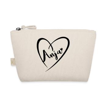 Anja nom prénom dans le cadre du coeur - Trousse biologique - nature - Devant