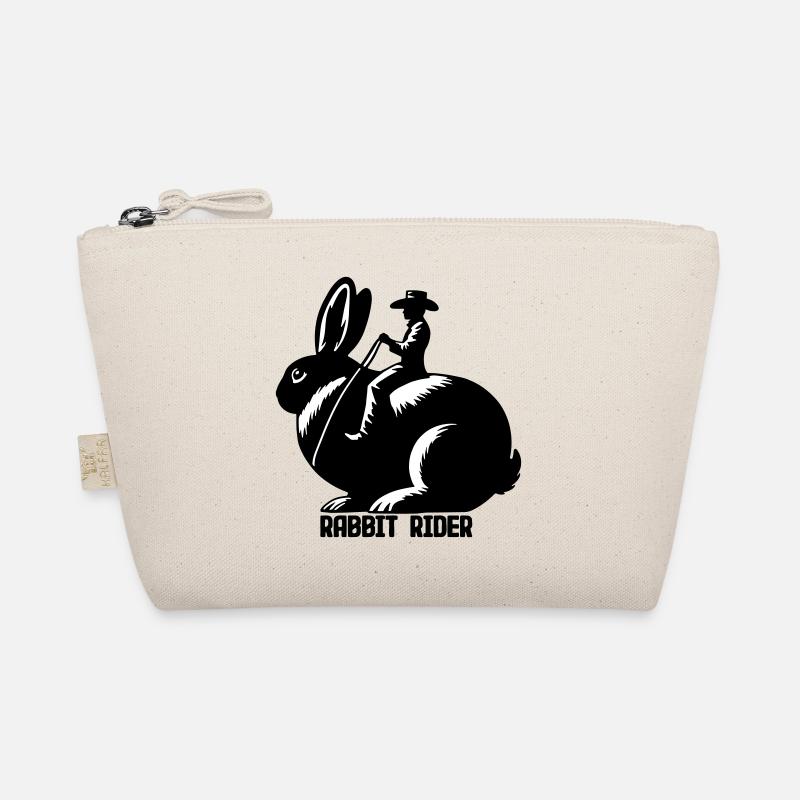Rabbit Rider (text - no outline, 3-Color) Organic Pouch