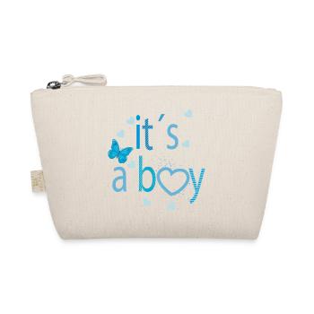 It's a Boy – Cheerful typography with a heart - Organic Pouch - nature - Front